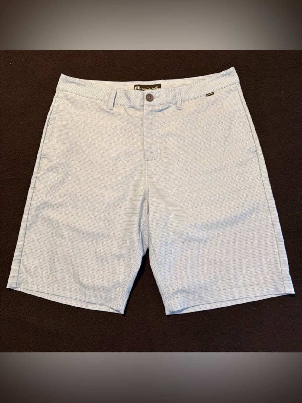 Travis Mathew Blue/White Striped Golf Chino Casual Performance Mens Size 34